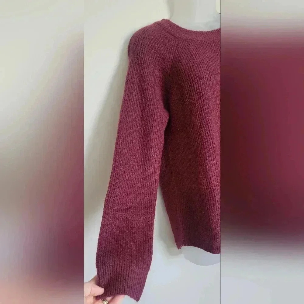 Maurices Dells Sweater, Maroon, Womens size small, stretchy, round neck - Picture 6 of 10